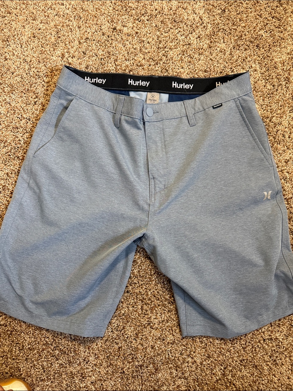 Hurley Men's Heather Blue Hybrid Shorts